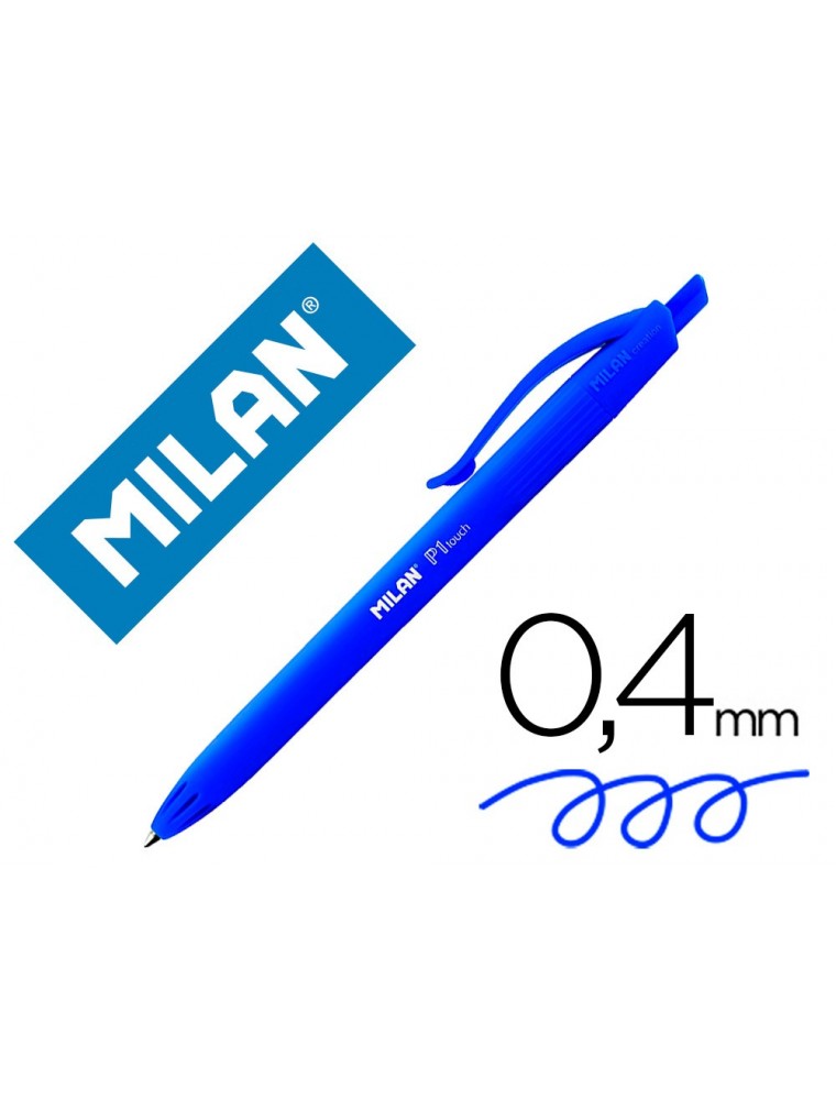 Boligrafo milan p1 retractil 1 mm touch azul