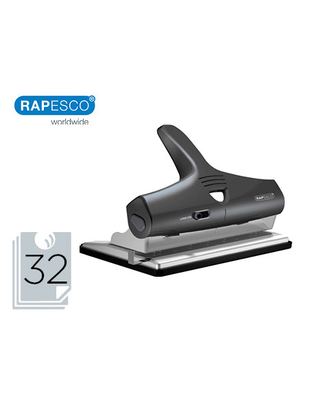 Taladrador rapesco alu 95 negro ajustable 2,3 y 4 taladros capacidad 32 hojas