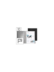 Carpeta liderpapel escaparate 10 fundas pvc folio negro