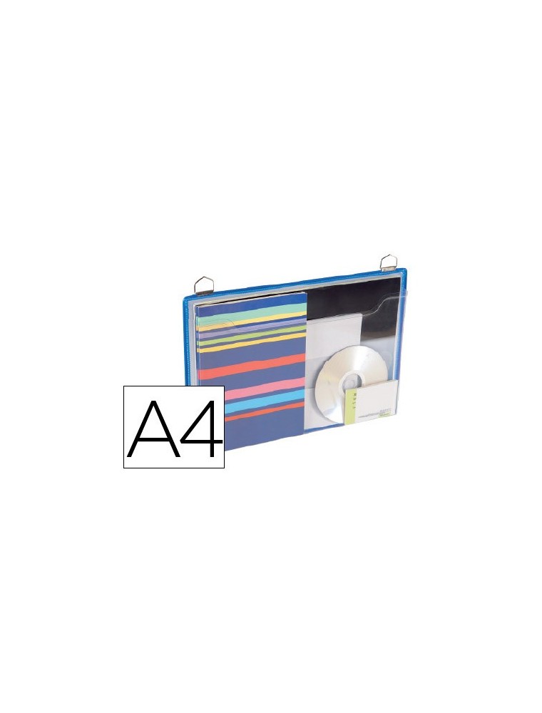 Funda para colgar tarifold din a4 anilla metalica formato horizontal pack de 5 unidades color azul