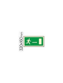 Pictograma syssa señal de salida emergencia flecha derecha en pvc fotoluminiscente 320x160 mm