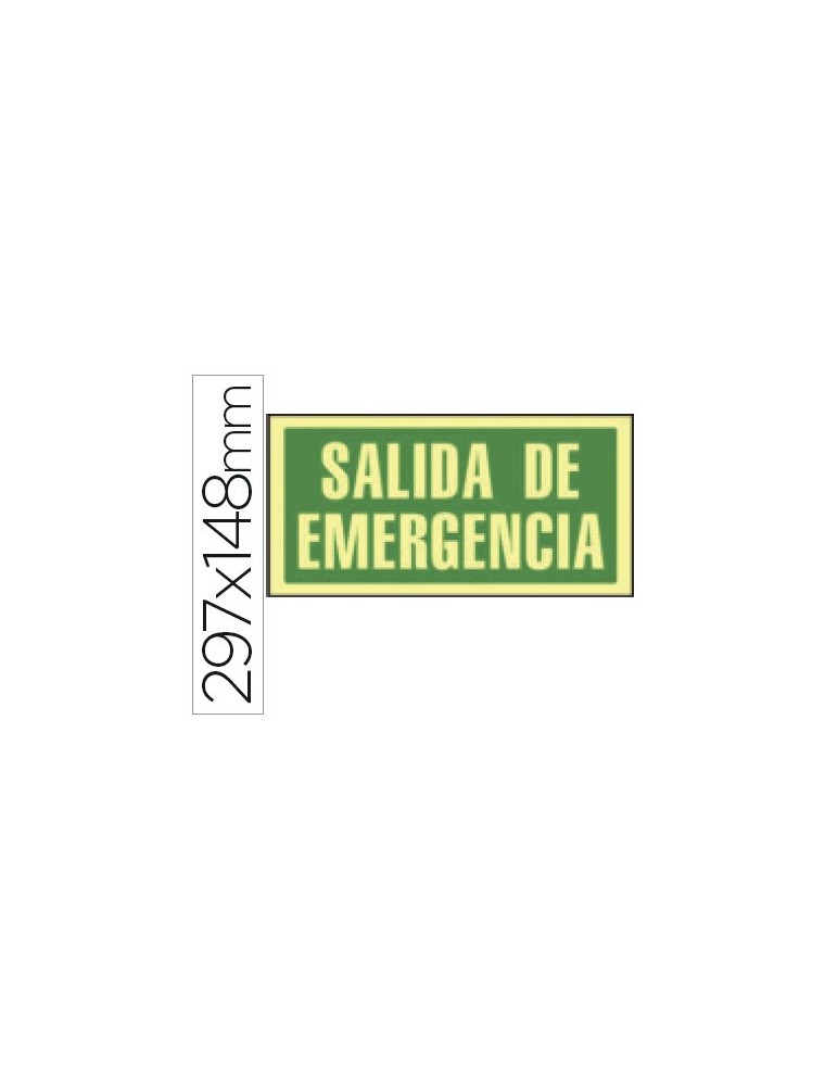 Pictograma syssa señal de salida de emergencia en pvc fotoluminiscente 297x148 mm