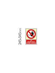 Pictograma syssa señal de prohibicion alto accesible solo a personal autorizado en pvc 245x345 mm