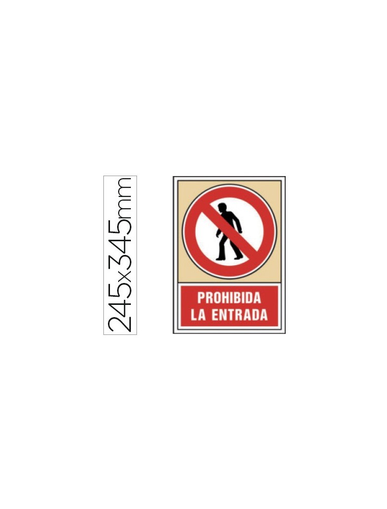 Pictograma syssa señal de prohibicion prohibida la entrada en pvc 245x345 mm