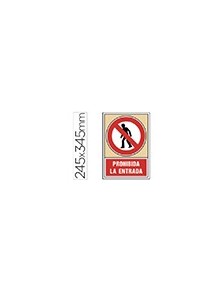 Pictograma syssa señal de prohibicion prohibida la entrada en pvc 245x345 mm