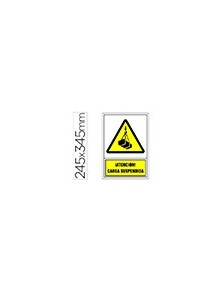 Pictograma syssa señal de advertencia atencion carga suspendida en pvc 245x345 mm