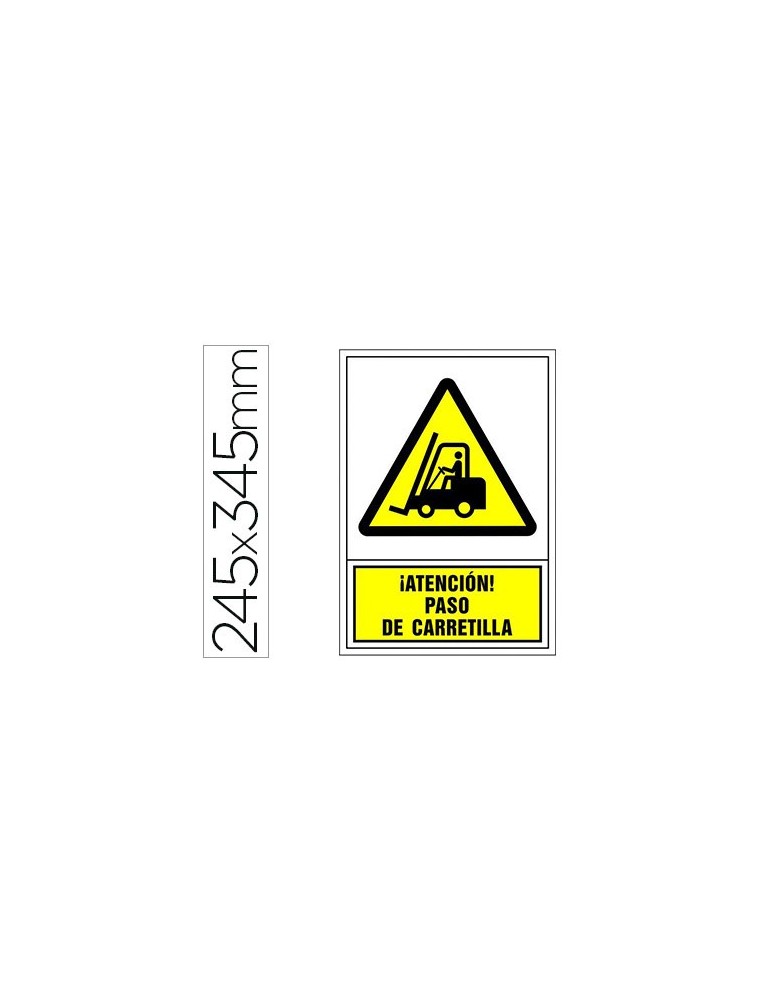 Pictograma syssa señal de advertencia atencion paso de carretilla en pvc 245x345 mm