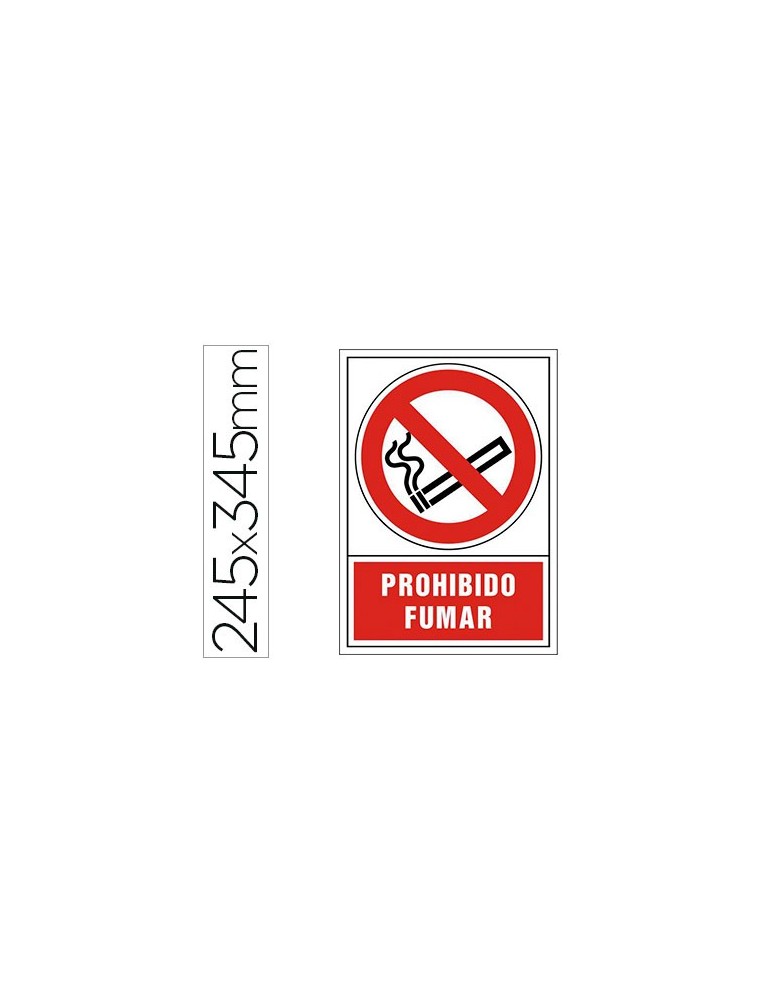 Pictograma syssa señal de prohibicion prohibido fumar en pvc 245x345 mm