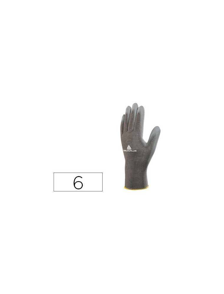 Guantes deltaplus poliester antideslizante lavable especial para manipulacion y manutencion gris talla 6