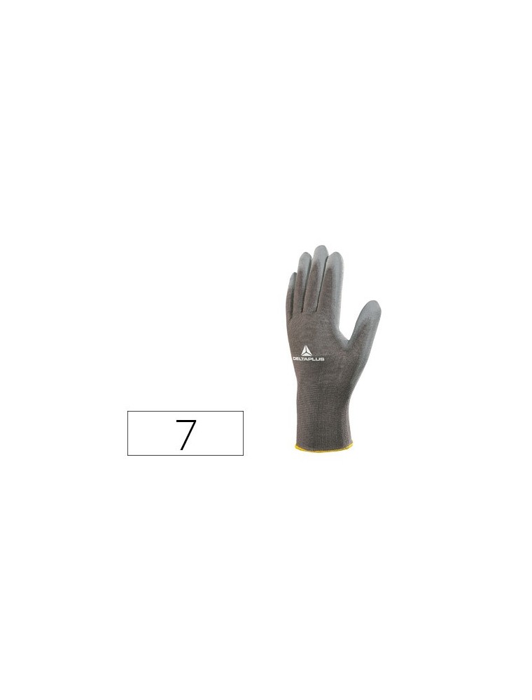 Guantes deltaplus poliester antideslizante lavable especial para manipulacion y manutencion gris talla 7