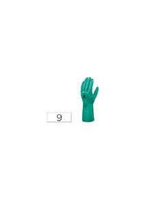 Guantes deltaplus tratado en nitrilo flocado de algodon especial para trabajos con liquidos quimicos talla 9