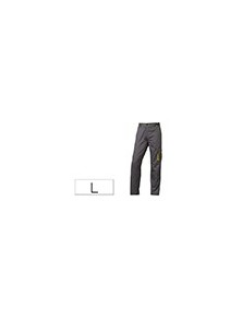 Pantalon de trabajo deltaplus cintura ajustable 5 bolsillos color gris verde talla l talla l