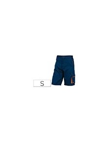 Pantalon de trabajo deltaplus bermuda cintura ajustable 5 bolsillos color azul naranjatalla s