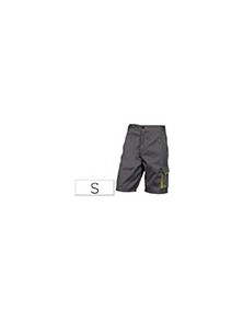 Pantalon de trabajo deltaplus bermuda cintura ajustable 5 bolsillos color gris verde talla s