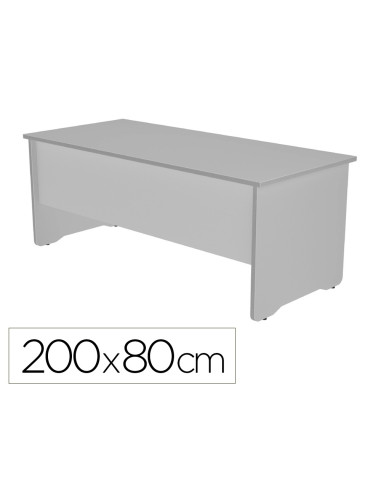 Mesa de oficina rocada work 2004ab02 aluminio/gris 200x80 cm