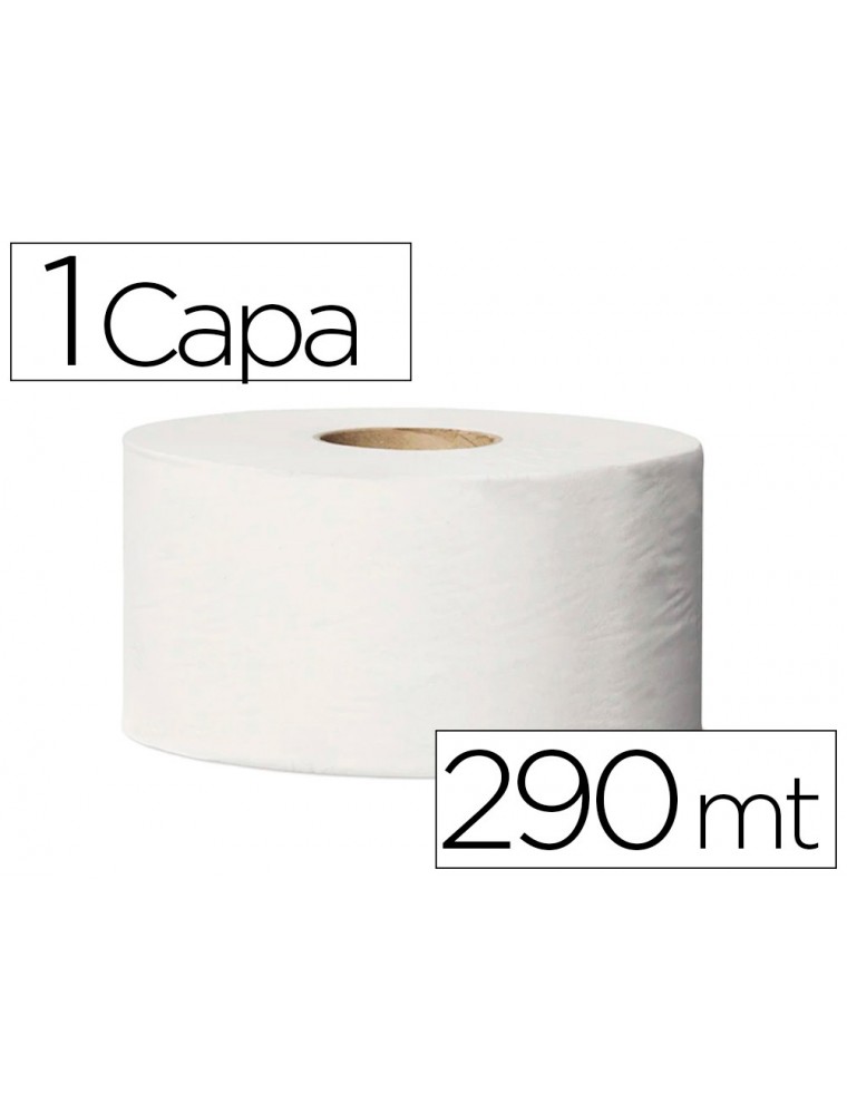 Papel higienico tork minijumbo 1 capa 290 mt para dispensador t2