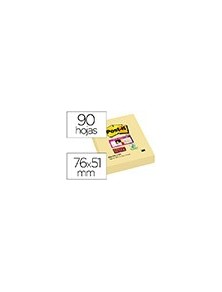 Bloc de notas adhesivas quita y pon post-it super sticky 51x78 mm con 90 hojas 565 amarillo canario