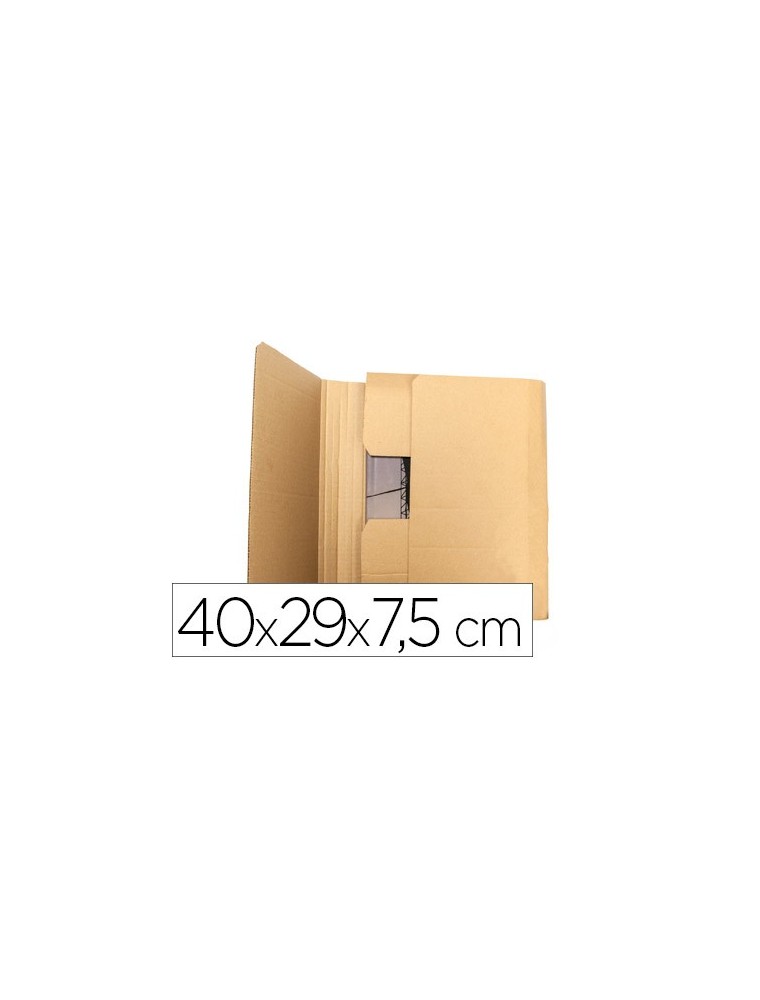 Caja para embalar q-connect libro medidas 400x290x75 mm espesor carton 3 mm