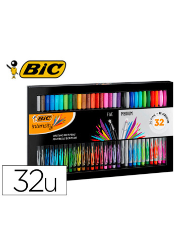 Rotulador bic intesity collection estuche de 32 unidades colores surtidos