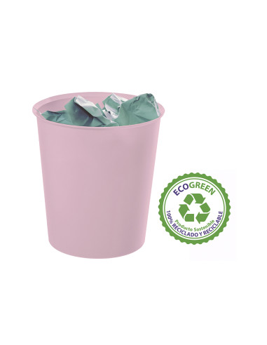 ARCHIVO 2000 PAPELERA ECOGREEN 18 LITROS 240X310MM RECICLADO ROSA PASTEL