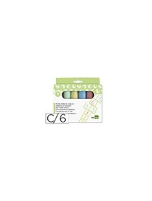 Tiza color liderpapel para suelo caja de 6 unidades colores surtidos