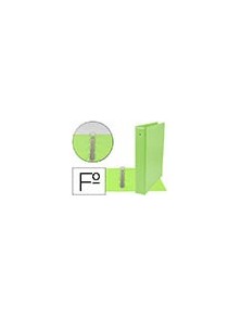 Carpeta liderpapel 4 anillas 40 mm redondas plastico folio color verde pistacho