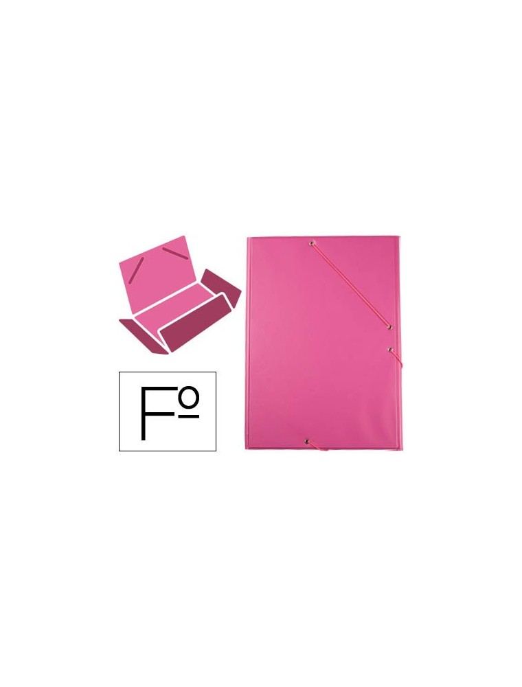 Carpeta liderpapel gomas plastico folio solapas color fucsia