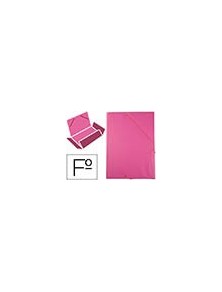 Carpeta liderpapel gomas plastico folio solapas color fucsia