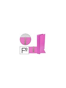 Carpeta liderpapel 4 anillas 40 mm redondas plastico folio color fucsia