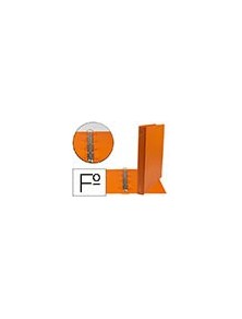 Carpeta liderpapel 4 anillas 25 mm redondas plastico folio color naranja