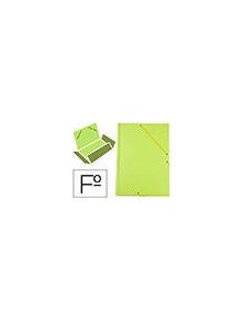 Carpeta liderpapel gomas plastico folio solapas color verde pistacho