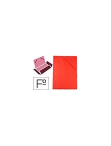 Carpeta liderpapel gomas plastico folio solapas color rojo