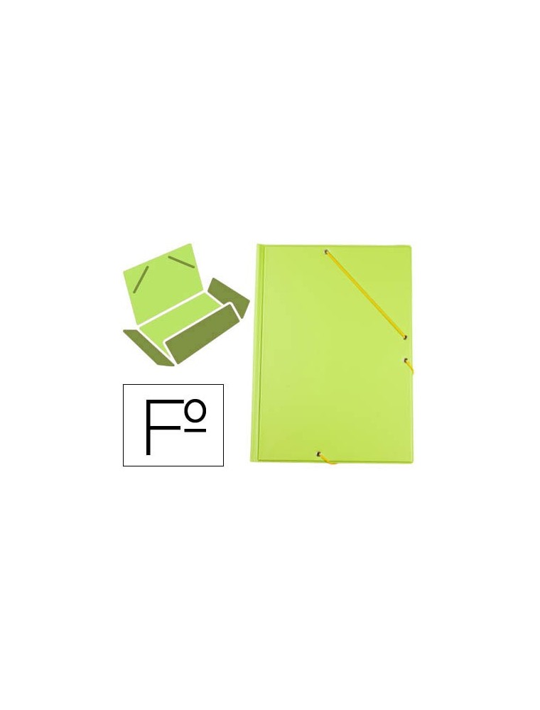 Carpeta liderpapel gomas plastico folio solapas color verde pistacho