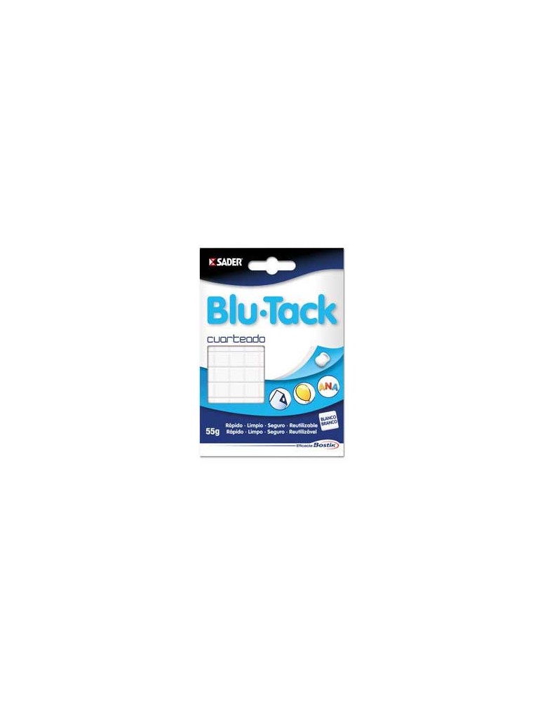 Sujetacosa masilla bostik blu tack blanco cuarteado