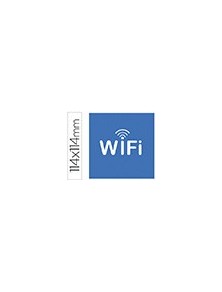 Etiqueta adhesiva apli de señalizacion simbolo wifi 114x114 mm