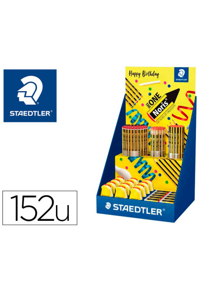 Expositor sobremesa staedtler noris 120 diseño feliz aniversario 152 unidades surtidas 383x382x250 mm