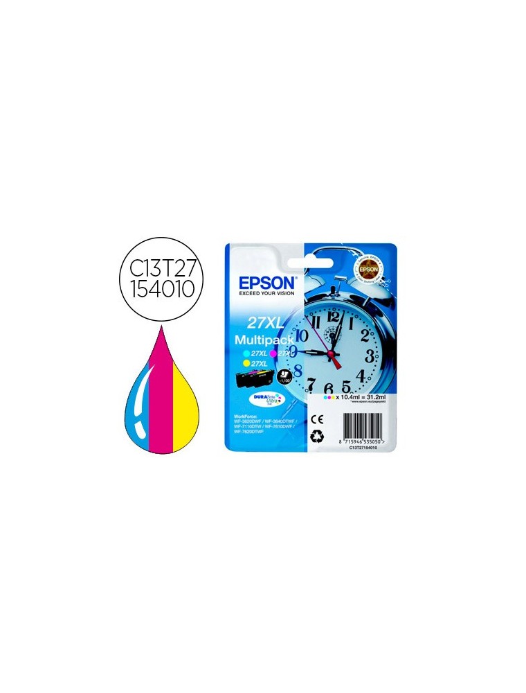 EPSON CARTUCHO INKJET 3 COLORES CYANAMARILLOMAGENTA PARA WF- 3640 27 XL