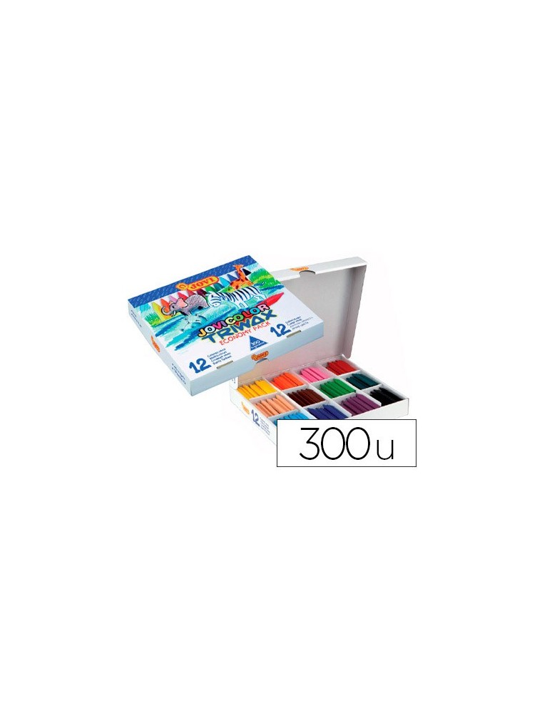 Lapices cera jovicolor triwax caja de 300 unidades 12 colores surtidos