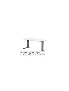 Mesa de oficina rocada metal 2000ac04 aluminio blanco 120x60 cm