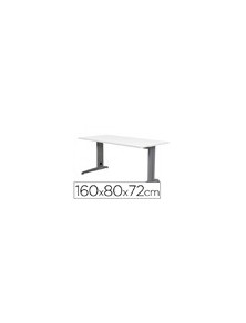 Mesa de oficina rocada metal 2002ac04 aluminio blanco 160x80 cm