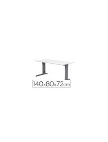 Mesa de oficina rocada metal 2001ac04 aluminio blanco 140x80 cm