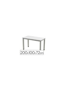 Mesa de oficina rocada executive 2005ad02 aluminio gris 200x100 cm