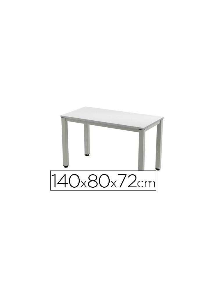 Mesa de oficina rocada executive 2001ad02 aluminio gris 140x80cm