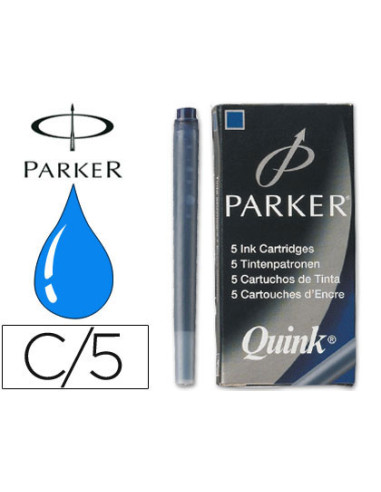 PARKER RECAMBIO PARA PLUMA QUINK INK CARTUCHO PACK 5 UD AZUL