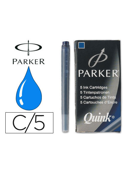 PARKER RECAMBIO PARA PLUMA QUINK INK CARTUCHO PACK 5 UD AZUL