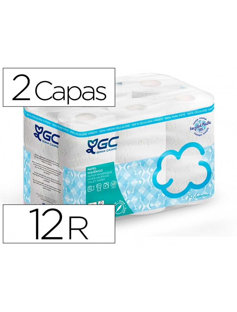 Papel higienico gc 2 capas paquete de 12 rollos