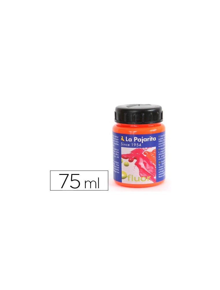 Pintura acrilica la pajarita f-02 naranja fluorescente 75ml