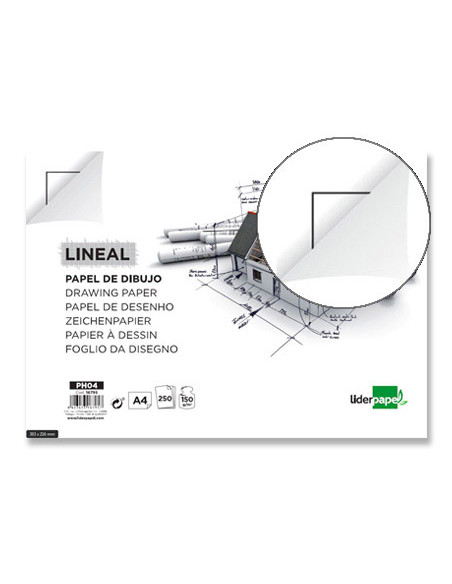 Papel dibujo liderpapel 210x297mm 150g/m2 con cajetin