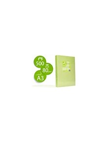 Papel color q-connect din a3 80gr verde neon paquete de 500 hojas