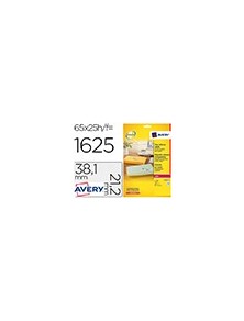 Etiqueta adhesivas resistente avery transparente 38,1x21,2 mm caja de 1625 unidades